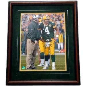  Brett Favre & Mike McCarthy Dual Autographed Framed 