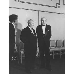 Russian Nikita S. Khrushchev with Interpreter Oleg A. Troyanovsky at 
