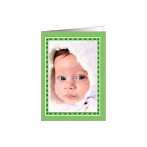  St. Patricks Day Shamrock Border Photo Card  Vertical 