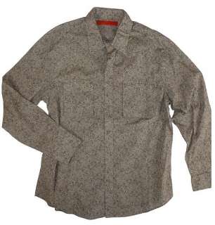 NWT $69 Perry Ellis Light Gray Paisley Long Sleeve Sport Dress Shirt 