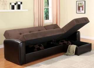 Storage Sectional Sofa Sleeper Bed Set Adjustable Couch  