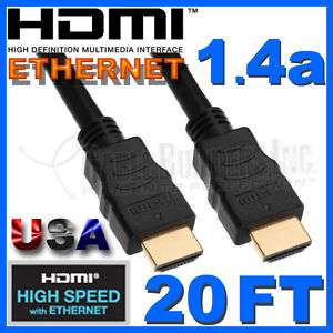 20FT HDMI 1.4 HIGH SPEED WITH ETHERNET CABLE 20 20 FT  