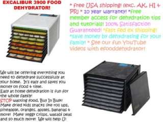 NEW Excalibur 3900 9 Tray Food Dehydrator + 3 Paraflexx  