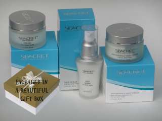 Seacret Dead Sea Eye Gel +Night Cream +Face Serum Gift Box  