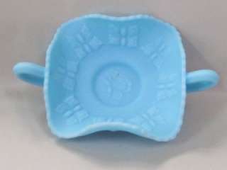 Fenton Pale Blue Satin Glass Butterfly Candy Dish  