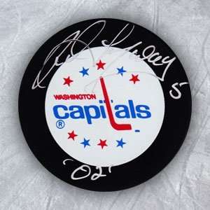 ROD LANGWAY Washington Capitals Autographed Hockey PUCK
