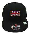 UNITED KINGDOM ENGLAND BLACK FLAG COUNTRY EMBROIDERED FLAT FITTED CAP 