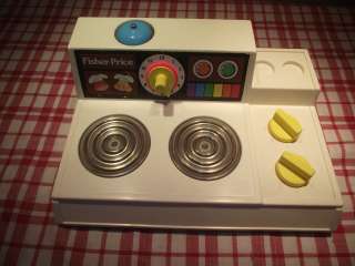 VINTAGE FISHER PRICE TOY STOVE TOP FROM 1978 CLEAN & GOOD CONDITION 