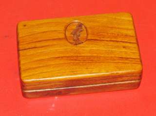 Small Wood Fly Fishing Fly box, Carved Trout Insert  