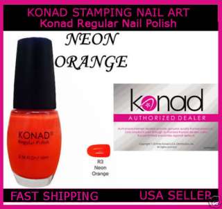 Konad Stamping Art Nail Polish Base Coat Neon Orange  