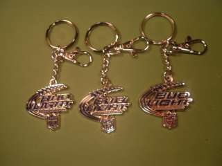   Light NFL Key Chain X3 Chrome Football Budweiser Key Ring Clip  