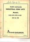 Parts Book Manual Allis Chalmer AC Fork Lifts 610,12,14
