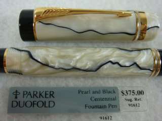 Parker 1994 Duofold Centennial Pearl & Black FP BNIB  
