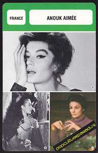 ANOUK AIMEE Movie Star FRENCH BIOGRAPHY PHOTO CARD  