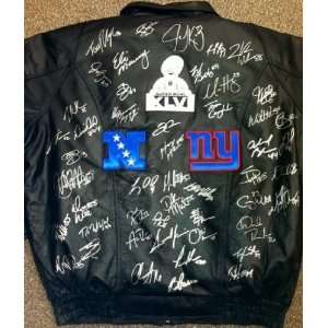 New York Giants 2012 Super Bowl Team Autographed Hand Signed Leather 
