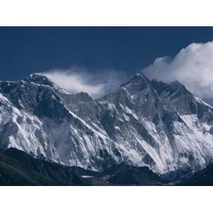  Mount Everest, Peak on the Left with Snow Plume, Seen Over 