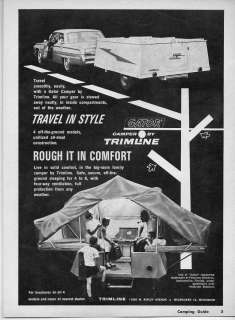 1963 Vintage Ad Gator Trimline Tent Camping Trailers Milwaukee 