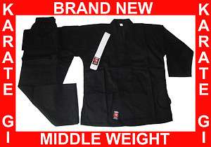 BLACK Middle Weight Karate Uniform Gi Size 5 BRAND NEW  