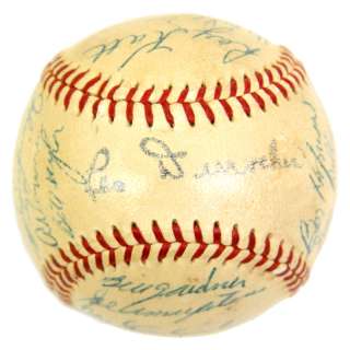 1954 GIANTS TEAM SIGNED BY 27 BASEBALL JSA WILLIE MAYS  