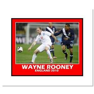 Wayne Rooney (England) 2010 at World Cup vs. USA Double Matted 8 x 