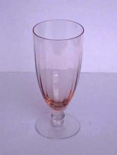 Goblet Water Fry Pink Glass Plate No.222 Crystal Foot & Swirl Stem 
