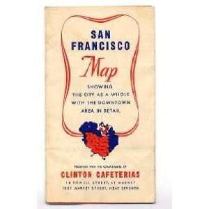   Clinton Cafeterias San Francisco Map 1940 California 