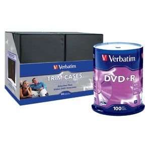  NEW Verbatim 16x DVD+R Media with CD/DVD Video Trim Case 