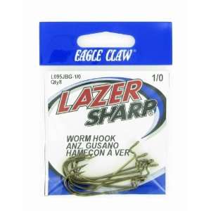  Eagle Claw Tackle Worm Hook Bronze Z Bend Sproat Size 1/0 