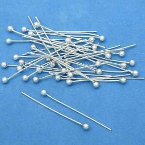  40 Silver Head Pins Wire Pin Beading Jewelry Ear 25 Gauge 