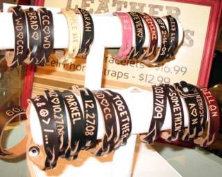 PERSONALIZED NAME ID LEATHER BRACELET   RED & BLACK ID  