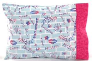 Pillowcase, HEARTS LOVE WORDS FUN GRAFITTI, Travel/Toddler Size 