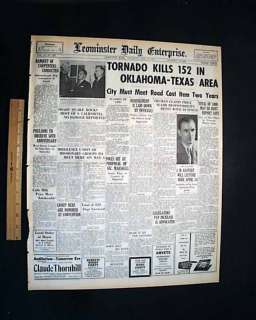 WOODWARD OK Oklahoma Tornado GLAZIER TX 1947 Newspaper  