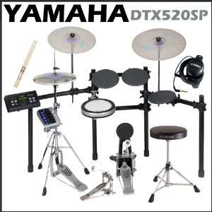  Yamaha DTX520SP Electronic Drum Set + Yamaha Stereo 