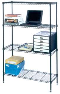 Sensible Storage 21436 54 in Black 4 Shelf Steel Wire Shelving Kit 