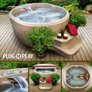   Lifesmart Luna Rock Solid Series Hot Tub Spa 12 Jet with Cover  