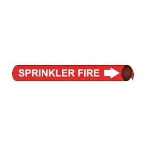 D4095   Pipe Marker Precoiled, Sprinkler Fire w/R, Fits 3 3/8   4 1/2 