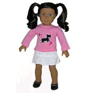   Skirt, Black Ballet Flats Fits 18 American Girl Doll Toys & Games