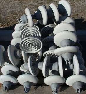 Large Lot Ceramic Electric Power Line Insulators 5Skids  