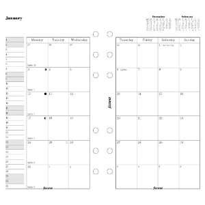  Filofax Personal Month on Two Pages Calendar Refill 2012 