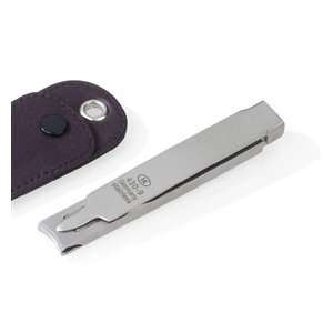 INOX French type Nail Clipper with Leather Pouch by Hans Kniebes, 8 cm 