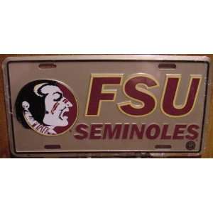  Florida State University Seminoles Embossed Metal License Plate 