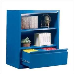   Bookcase With File Drawer 1 Shelf 36W X 18D X 42H Blue Furniture