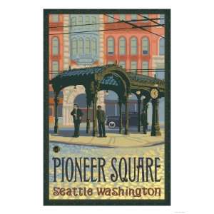  Pioneer Square Pergola, Seattle, Washington Giclee Poster 