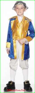   blue and yellow velvety jacket colonial trousers vest and jabot wig