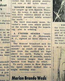 SPUTNIK 1 Artificial Satellite Success 1957 Newspaper *  