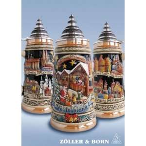   Christmas Market German Beer Stein 0.75 Liter