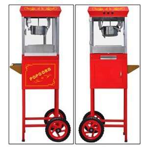   OZ Old Fashioned Popcorn Cart Maker Machine Red