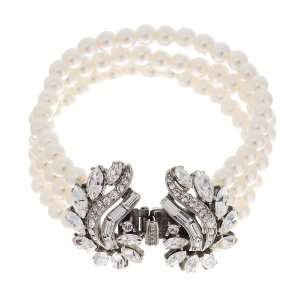  Ben Amun   Crystal Garland and Pearl Bracelet Jewelry