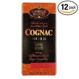 Camille Bloch Dark Filled with Cognac Syrup 3.5 Ounce Bars (Pack of 12 