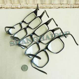 Black Clear Lens Slim/Large Frame Glasses Vintage Retro Thin Nerd Geek 